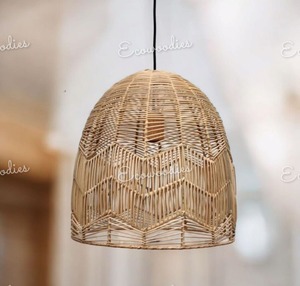 Design classique rotin intérieur salon chambre cuisine pendentif décoratif abat-jour rustique osier chanvre corde lustre - Product Image 5