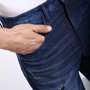 Pantalones cortos vaqueros con estilo para hombre con aspecto lavado y ajuste delgado para uso diario al aire libre Pantalones cortos vaqueros para hombre con botón Fly - Product Image 6