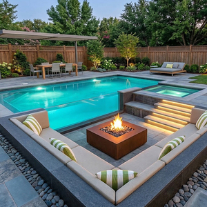 สระว่ายน้ำไฟเบอร์กลาสคุณภาพสูง พร้อมอุปกรณ์ครบครัน เหมาะสำหรับใช้ในสวนหลังบ้าน ครอบครัว และเชิงพาณิชย์ - Product Image 3