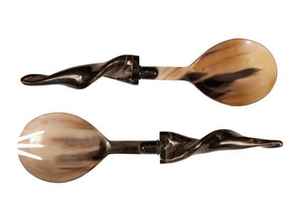 Cuchara de cuerno de búfalo Natural de alta calidad, cubiertos largos, estilo Animal pulido ecológico para el Hogar, Restaurantes, café, ensalada, té - Product Image 2