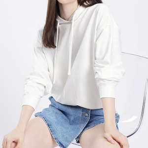 Sweat à capuche court surdimensionné pour femmes pull en coton vente en gros sweats à capuche mode approvisionnement d'usine OEM - Product Image 3