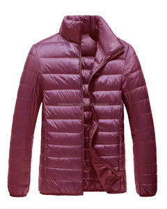 Chaqueta Acolchada Ultraligera de Invierno para Hombre, Chaqueta Ligera con Cierre y Cuello de Tela Tejida - Product Image 4