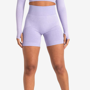 Pantalones cortos de Yoga de cintura alta sin costuras para mujer, pantalones cortos de compresión atléticos para entrenamiento de gimnasio, ropa deportiva transpirable y elástica - Product Image 5