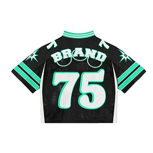 Camiseta Deportiva de Malla Extra Grande Personalizada, Estilo Urbano, Estampado Corto, Moderna, Hip Hop, Cuello en V, Holgada, Verano, Estilo Jersey de Equipo - Product Image 6