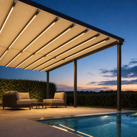 Pergola pliante rétractable en aluminium, auvent imperméable résistant au vent pour patio, jardin, villa, cour, terrasse