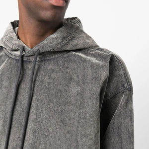 Sweat à capuche d'hiver surdimensionné en coton 100% écologique, très vendu, pour hommes, qualité supérieure, lavé à l'acide - Product Image 4