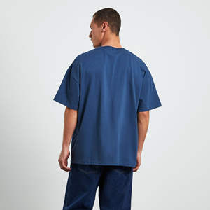 Logotipo personalizado de alta calidad de ropa de gran tamaño liso al por mayor Casual hombro caído estampado Camiseta de algodón para los hombres - Product Image 2