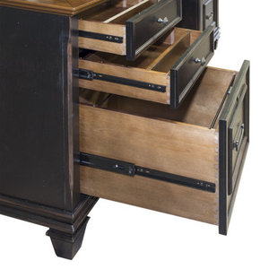 Django L-Shaped Executive Computer <b>Desk</b> with <b>Drawer</b> Engineered Wood Workstation - Product Image 4