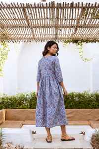 Robe en coton imprimée à la main avec motif trèfle, style bohème, décontractée, occasionnelle, pour les vacances d'été, pour femmes - Product Image 2