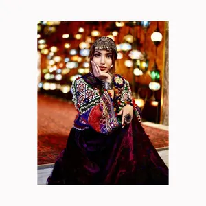 2024女性新独特风格班加拉部落民族复古阿富汗/巴基斯坦Kutchi派对传统服饰阿富汗连衣裙