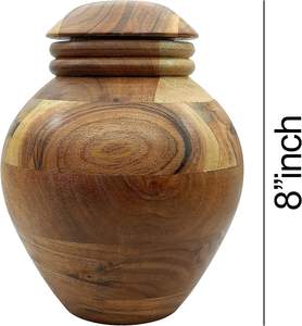 Urne en bois artisanale pour cendres humaines adultes avec sac en velours Crémation pour cendres Décorative-Urnes funéraires pour cendres humaines - Product Image 3