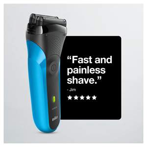 Afeitadora Eléctrica para Hombre, Impermeable y Recargable, con Triple Cuchilla, Fuente de Alimentación USB, Afeitadora de Láminas para Cara y Cuerpo, Azul - Product Image 1