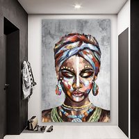 Usine Homedecor vente en gros à la main huile acrylique peinture mur Art Figure cadre personnalisé toile Texture photo Portrait peinture
