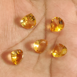 Citrino Natural de 12x12mm con forma de corazón, gemas sueltas de buena calidad, citrino amarillo, fabricante de joyería - Product Image 5