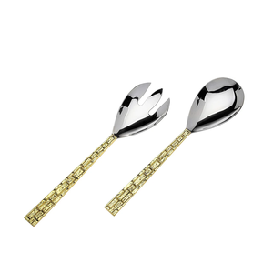 ช้อนตักสลัดทำจากทองเหลืองมีด้ามจับพร้อมบรรจุภัณฑ์โลโก้ตามสั่ง - Product Image 4