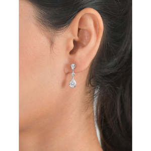 Pendientes de gota con aspecto de diamante deslumbrante con moda elegante - Product Image 3