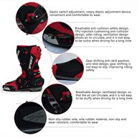 Bottes de moto personnalisées pour hommes, chaussures de moto tout-terrain, bottes d'équitation, rouge