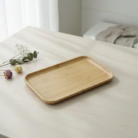Plateau de service carré en bambou durable de qualité supérieure 3203031-26X16, résistant au lave-vaisselle, pour service à thé