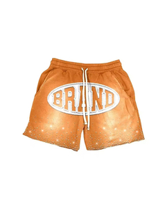 Ensemble Sweat à capuche et short personnalisés de haute qualité Ensemble de deux pièces avec strass et logo de broderie personnalisée en détresse pour hommes - Product Image 3