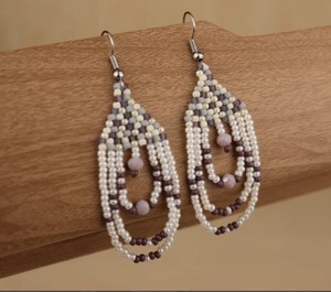 Minimalistic Beaded Tassel Earrings Quality <b>Emerald</b> Green Beaded Tassel Earrings - Product Image 1