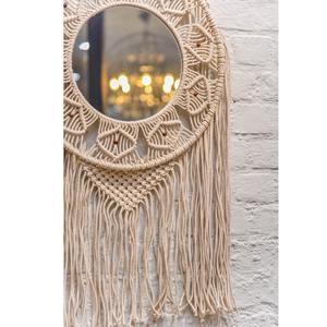 Miroir mural en macramé en forme de cœur Looks à la mode Finition naturelle Décoration de Noël Couleur fantastique Le plus populaire - Product Image 4