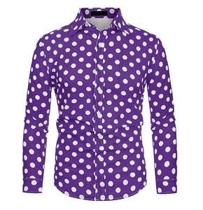 Camisa de Vestir Formal de Manga Larga para Hombre, Personalizada, con Estampado de Lunares, Antiarrugas, Informal de Verano, en Oferta - Product Image 6