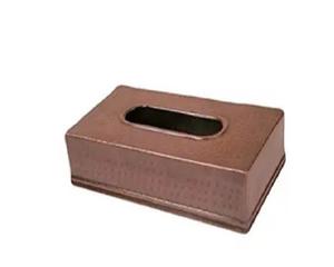 Boîte à mouchoirs personnalisée en métal cuivré martelé Décoration de table de luxe Utilisation domestique Accessoire en fer Emballage en carton - Product Image 1