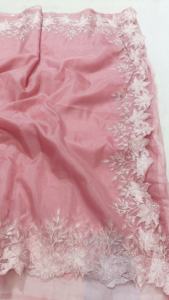 Saris de seda bordados hechos a medida en una amplia variedad de colores pastel, ideales para reventa por Diseñadores de ropa - Product Image 5