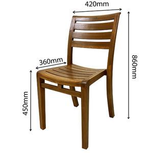Silla Plegable de Exterior Contemporánea Valley, de Lujo, en Madera de Teca, Apilable, Sin Reposabrazos - FSVL03 - Product Image 2