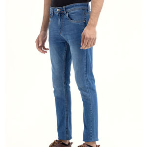 Jean droit taille mi-haute élégant pour homme, en denim de qualité supérieure, délavage clair, 100 % coton, séchage rapide – Meilleure vente de l'usine - Product Image 1