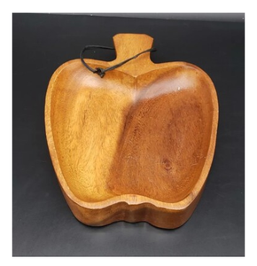 Bol en bois décoratif pour la maison hôtel Restaurant utilisé bol de service en bois moderne forme de pomme meilleure vente vente - Product Image 2