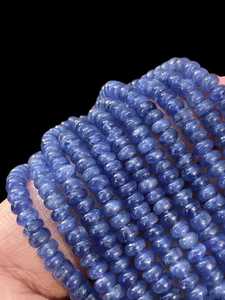 Saphir bleu birman perles de rondelle à facettes 3mm 4mm 5mm brin de pierres précieuses en vrac naturelles pour la fabrication de bijoux collier Bracelet - Product Image 6