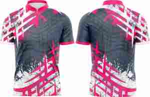 Camiseta Deportiva de Sublimación de Buena Calidad, Manga Corta, Lisa, con Cierre, Estilo Polo, Cuello Mao - Product Image 4