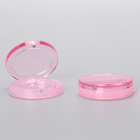 OMI étui à poudre magnétique de luxe rose clair étui à blush emballage cosmétique en plastique biodégradable avec trou de porte-clés