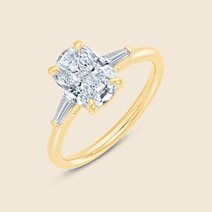 Bague en or massif 14 carats, sertie d'un diamant conique allongé de 1,00 carat, pureté F-VS, pour mariages, fiançailles et soirées. - Product Image 1