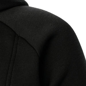 Automne hiver hommes 100% coton à capuche manteau avec manches longues et fermeture éclair latérale couleur unie décontracté à capuche Design - Product Image 4