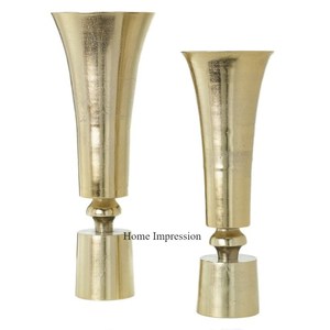 Jarrones de trompeta de primera calidad chapados en oro de alto grado de diseñador admirable del fabricante indio de productos de gran calidad - Product Image 4