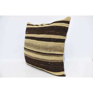 Luxe Vintage rayé laine Kilim Patchwork oreiller 28x28 pouces moelleux coussin décoratif literie Portable pour Style de luxe - Product Image 4