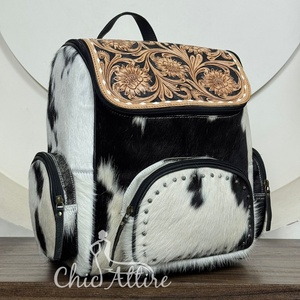 Nueva mochila de gran capacidad de cuero de vaca mecanizada a mano, mochila de transporte oculta, organizador de viaje, mochila de pañales para mamá - Product Image 1