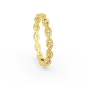 Anillo de bodas eterno de oro puro de 14K 18k con diamantes CVD/HPHT cultivados en laboratorio, alianzas perla San Valentín, ajuste de bisel del proveedor al por mayor - Product Image 6