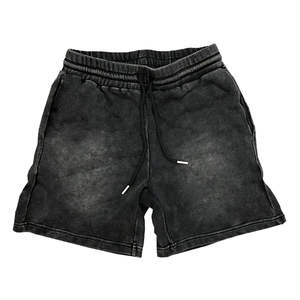 Short de lavage à l'acide noir de haute qualité séchage rapide et respirant cordon de serrage personnalisé 100% coton Style décontracté pour adultes pour l'été - Product Image 1