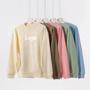 Customizable Logo Embroidered O-Neck <b>Oversized</b> Pullover Sweatshirt <b>Men</b> Winter Solid Sports <b>Hoodie</b> 300gsm 400gsm Polyester/Cotton - Product Image 5