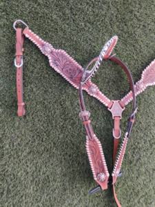 Cabecera de cabeza de brida de caballo de cuero de calidad Premium de Royal Western con estilo occidental trenzado de cuero crudo - Product Image 4