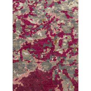 Alfombra de Lana y Seda de Bambú Anudada a Mano en Rosa y Morado de Kavi, Diseño Abstracto Teoría del Caos, para Sala de Estar o Pasillo, Tamaño 9x12, Modelo Esk-406 - Product Image 3