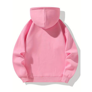 Sudadera de invierno informal con cremallera con mangas largas acanaladas y bolsillo canguro Impresión digital Teñido liso 100% Poliéster - Product Image 4