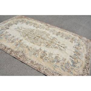 พรมสไตล์ตุรกีวินเทจขน5.9x9.8ft ทอแบบแบนมีลวดลายปะติดสำหรับตกแต่งห้องนั่งเล่นสีน้ำตาลเบจ - Product Image 4