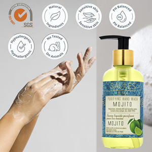 สบู่เหลวล้างมือโมจิโต้ สูตรเย็นสดชื่น กลิ่นมิ้นต์และส้ม ผลิตภัณฑ์ทำความสะอาด รับผลิตแบบ OEM สำหรับแบรนด์ส่วนตัว จำหน่ายส่งสำหรับธุรกิจเครื่องสำอาง - Product Image 2