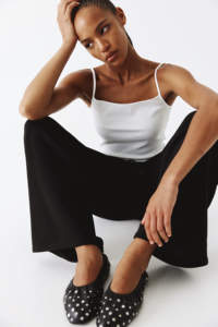 Nueva llegada de las mujeres de moda personalizada de invierno Joggers de peso pesado suelto equipado con piernas anchas y cintura media estilo frontal plano - Product Image 4