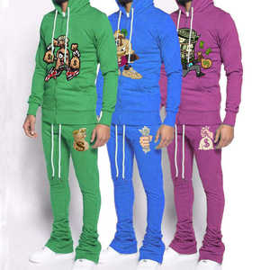 Survêtement de haute qualité à capuche, streetwear, 100% coton, personnalisable, uni, manches longues, respirant, jogging, nouvelle mode unisexe - Product Image 4