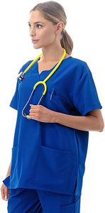 Hanes Femme Scrubs Healthcare Top Nouvelle Arrivée Chemise en toile extensible évacuant l'humidité avec panneaux latéraux côtelés - Product Image 2